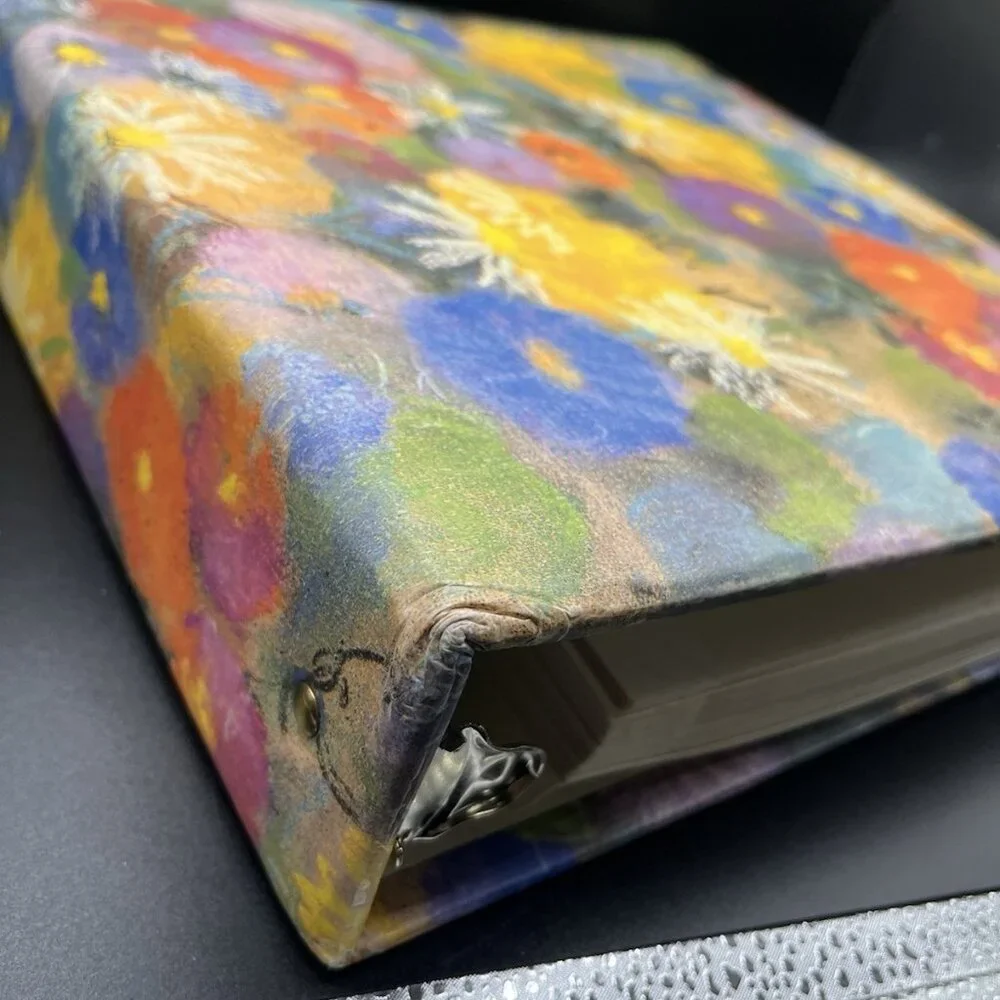 Vintage Impressionist Floral Scrapbook Album Colorful Retro Flower Power Photo